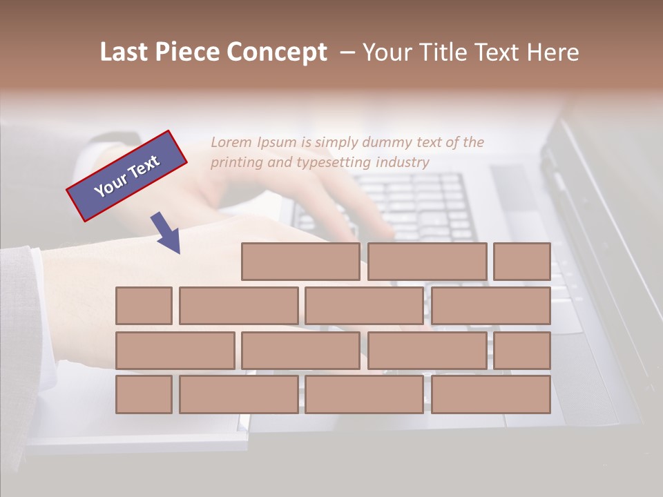 Communication Keyboard Pushing PowerPoint Template