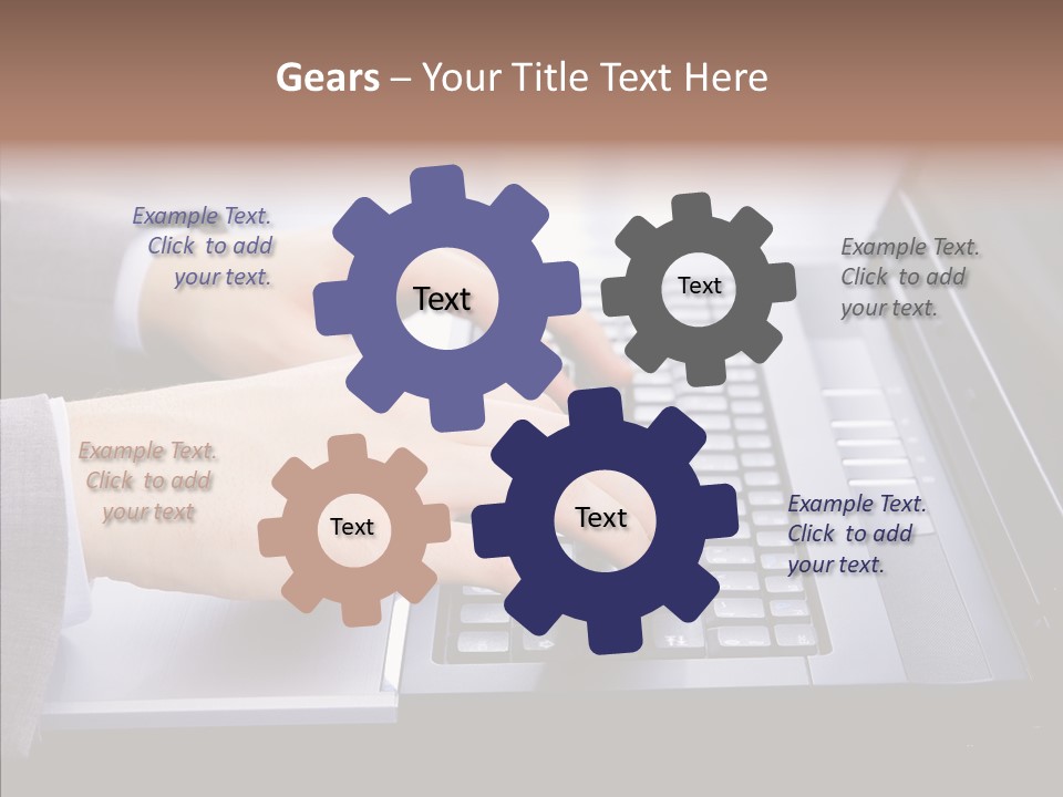Communication Keyboard Pushing PowerPoint Template