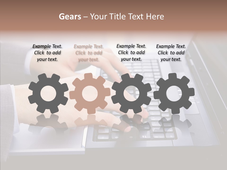Communication Keyboard Pushing PowerPoint Template