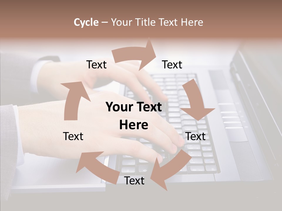 Communication Keyboard Pushing PowerPoint Template