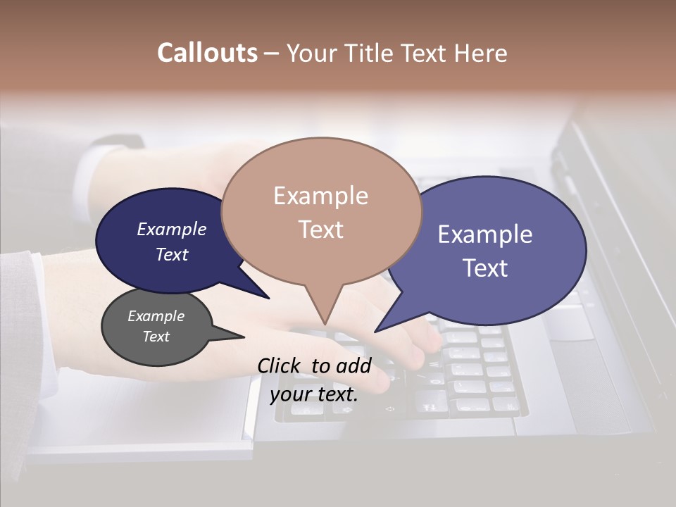 Communication Keyboard Pushing PowerPoint Template
