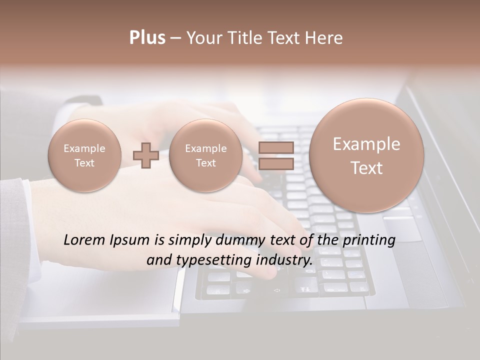 Communication Keyboard Pushing PowerPoint Template