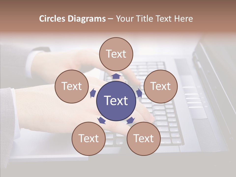 Communication Keyboard Pushing PowerPoint Template