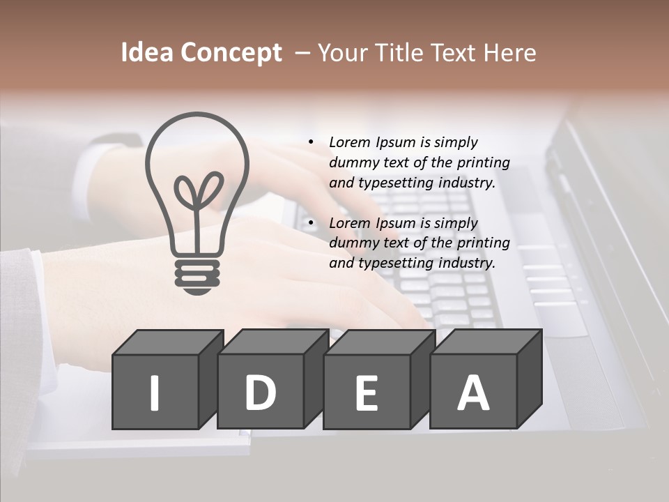Communication Keyboard Pushing PowerPoint Template