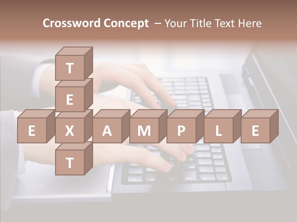 Communication Keyboard Pushing PowerPoint Template