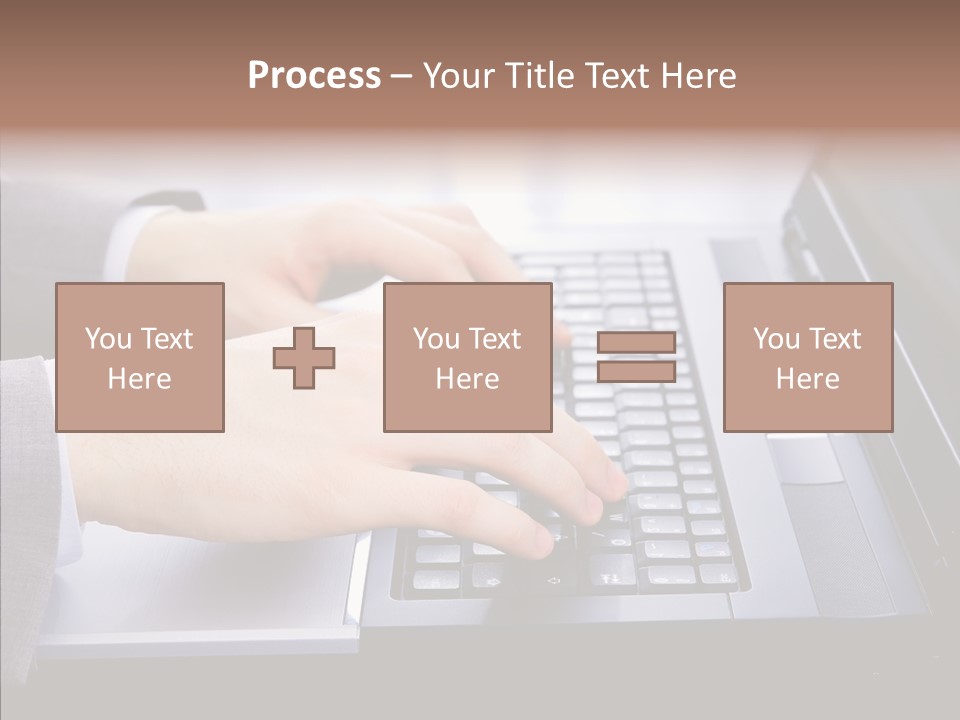 Communication Keyboard Pushing PowerPoint Template