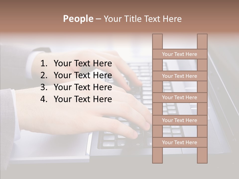 Communication Keyboard Pushing PowerPoint Template