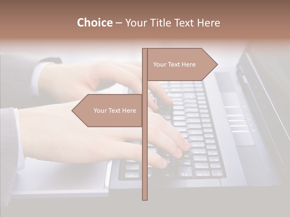 Communication Keyboard Pushing PowerPoint Template