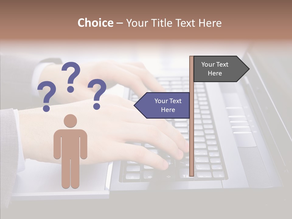 Communication Keyboard Pushing PowerPoint Template