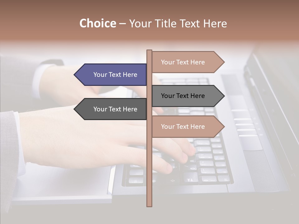 Communication Keyboard Pushing PowerPoint Template