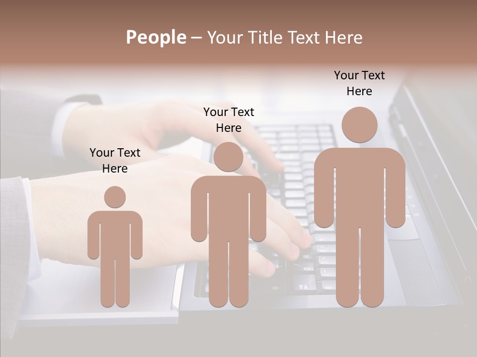 Communication Keyboard Pushing PowerPoint Template