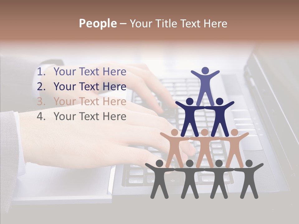 Communication Keyboard Pushing PowerPoint Template