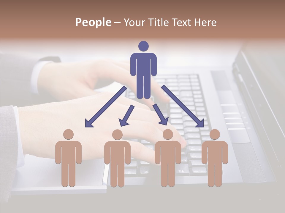 Communication Keyboard Pushing PowerPoint Template