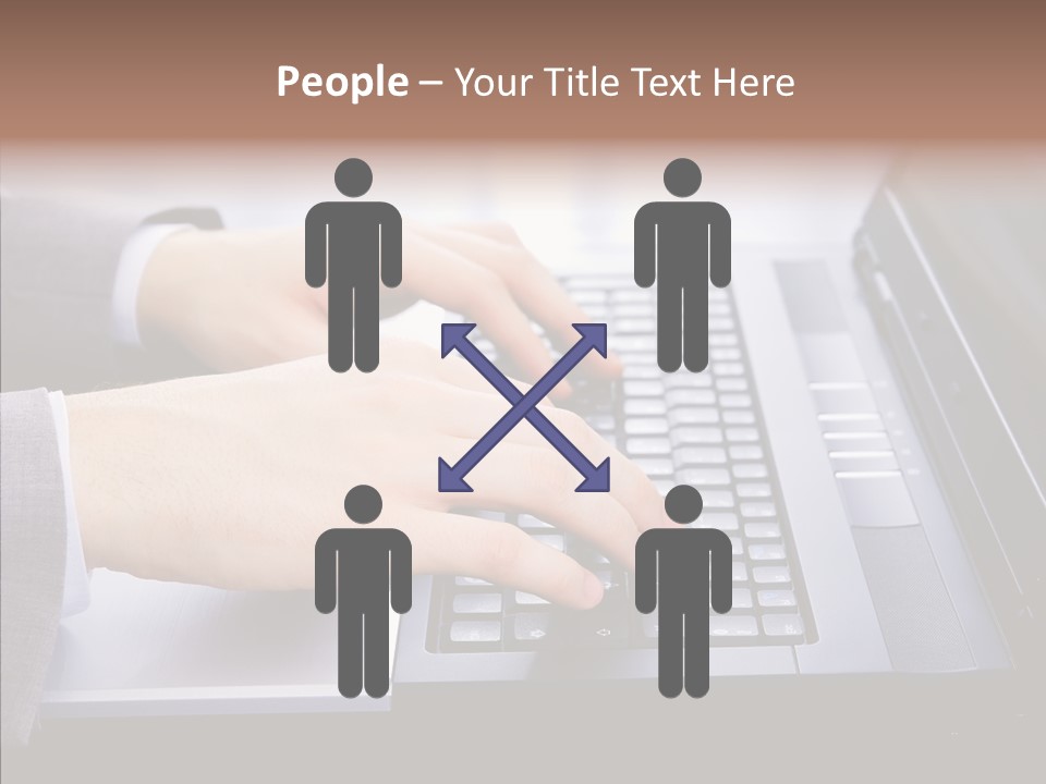 Communication Keyboard Pushing PowerPoint Template