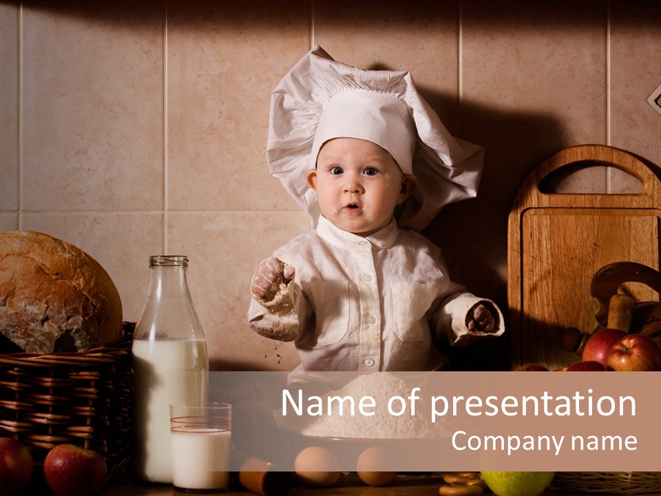 Flour Cute Kid PowerPoint Template
