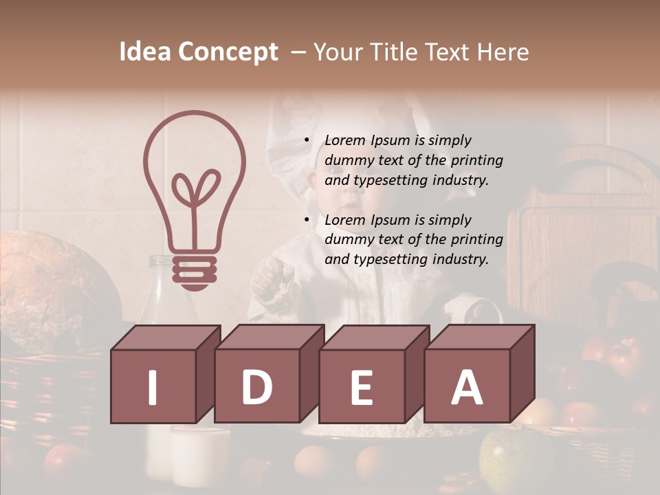 Flour Cute Kid PowerPoint Template