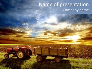 Plow Motor Agriculture PowerPoint Template