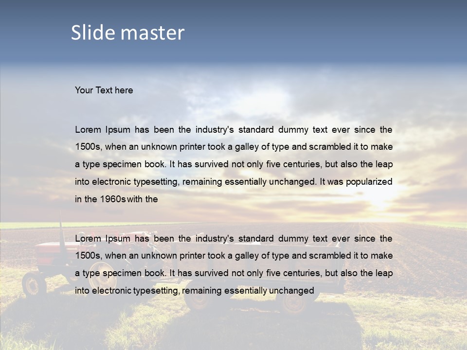 Plow Motor Agriculture PowerPoint Template