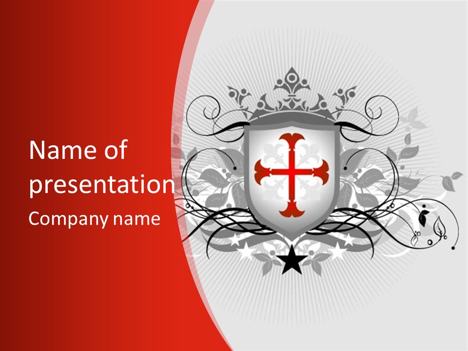 Marquee Heraldic Gold PowerPoint Template