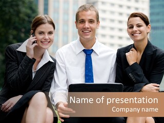 Caucasian Business Good Looking PowerPoint Template