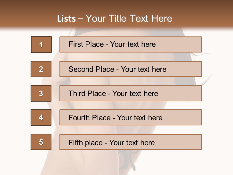 Bikini Beautiful Person PowerPoint Template
