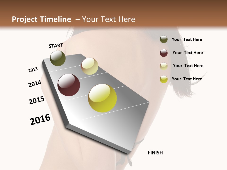 Bikini Beautiful Person PowerPoint Template