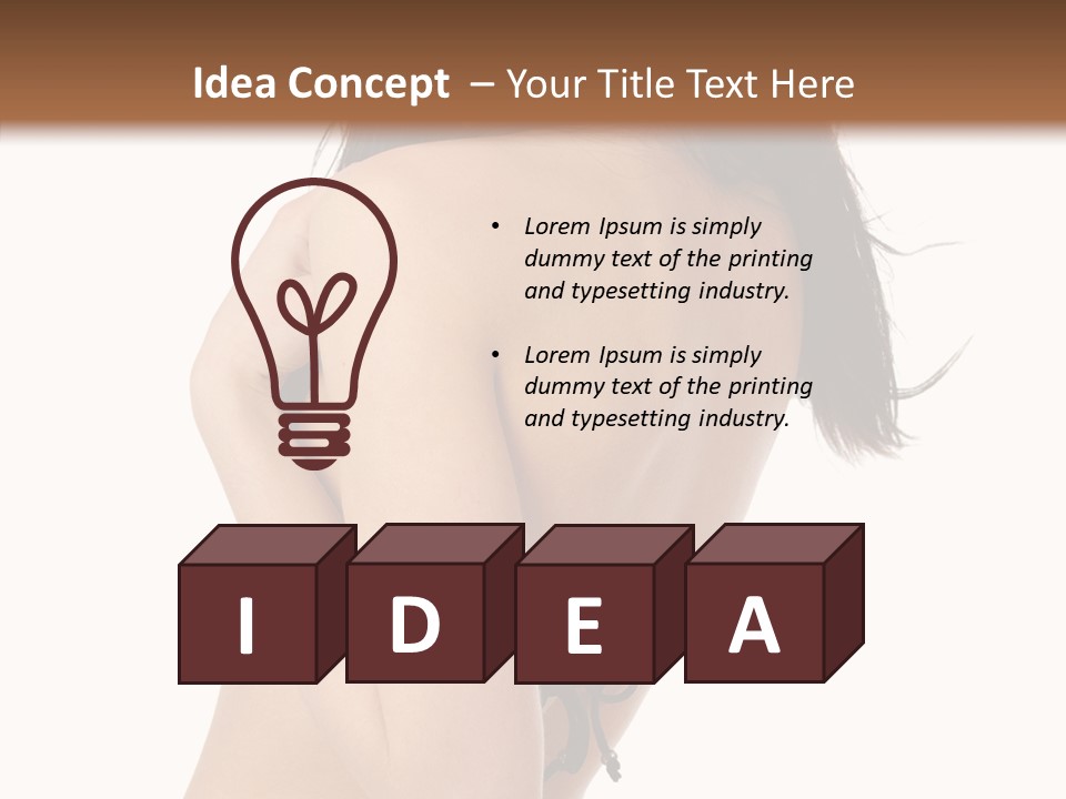 Bikini Beautiful Person PowerPoint Template