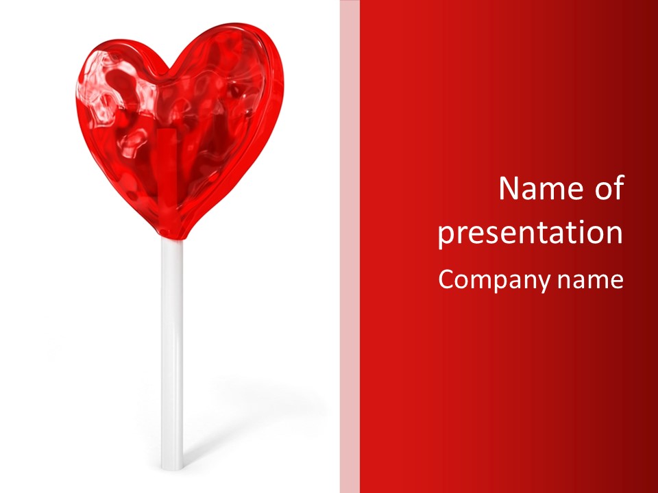 Candy Stick Heart PowerPoint Template