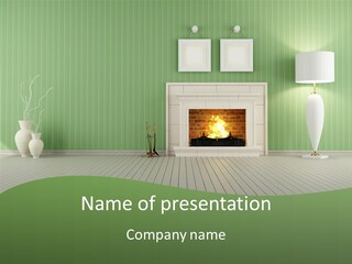Fireplace Parquet Nobody PowerPoint Template