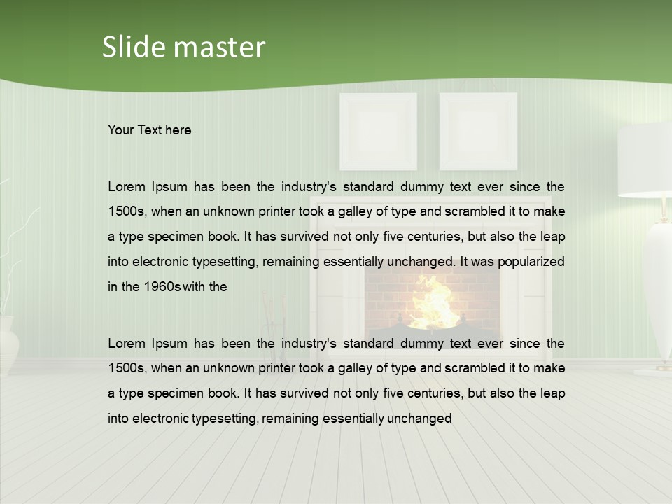 Fireplace Parquet Nobody PowerPoint Template