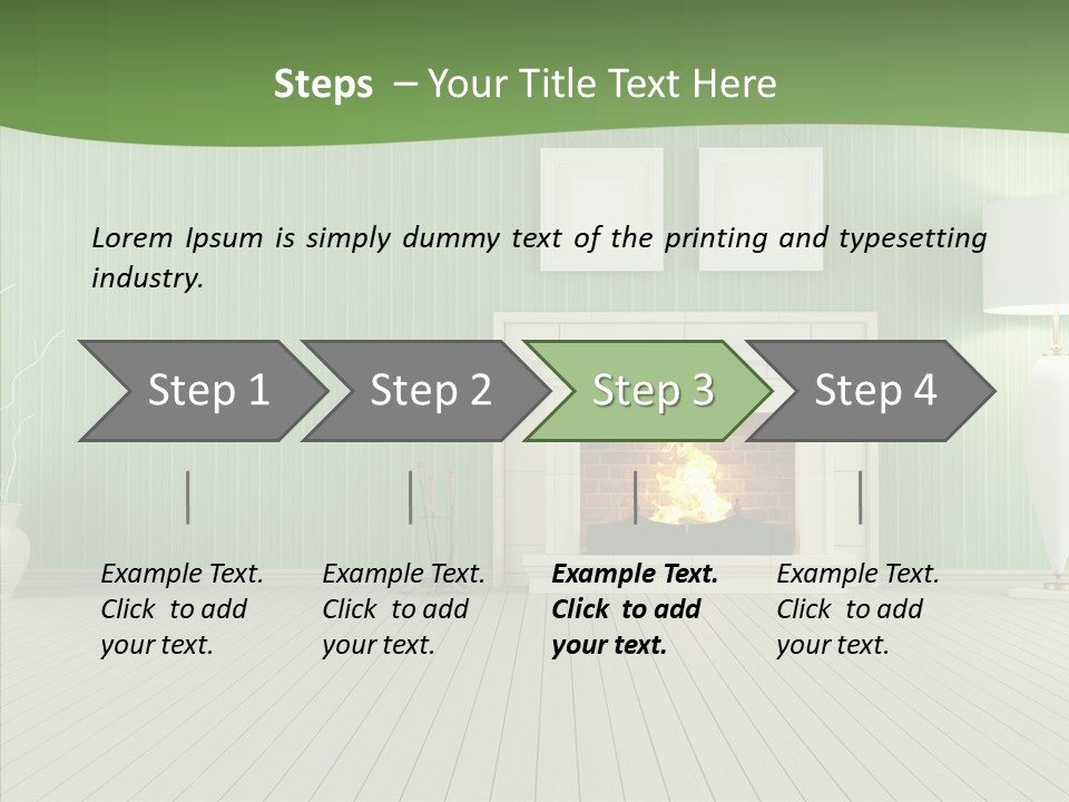 Fireplace Parquet Nobody PowerPoint Template