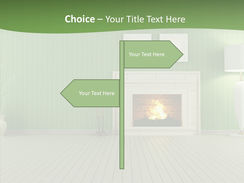Fireplace Parquet Nobody PowerPoint Template