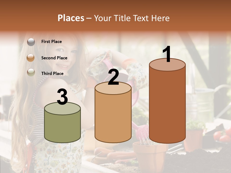 Caucasian Seedlings Looking PowerPoint Template