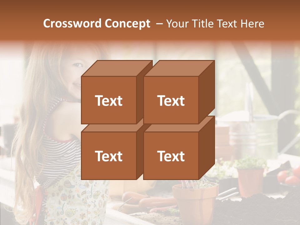 Caucasian Seedlings Looking PowerPoint Template