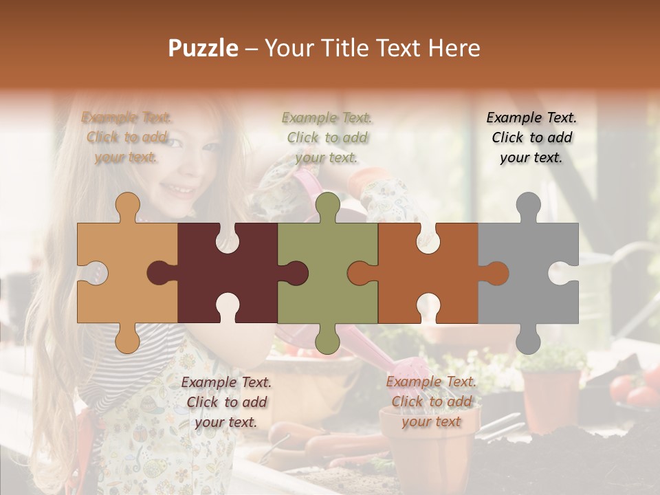 Caucasian Seedlings Looking PowerPoint Template