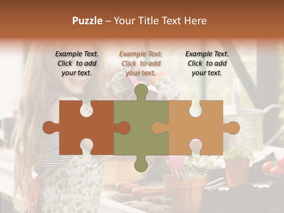 Caucasian Seedlings Looking PowerPoint Template