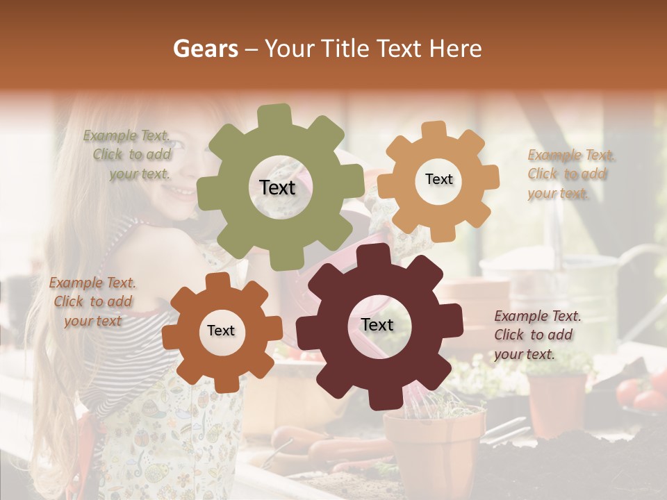 Caucasian Seedlings Looking PowerPoint Template