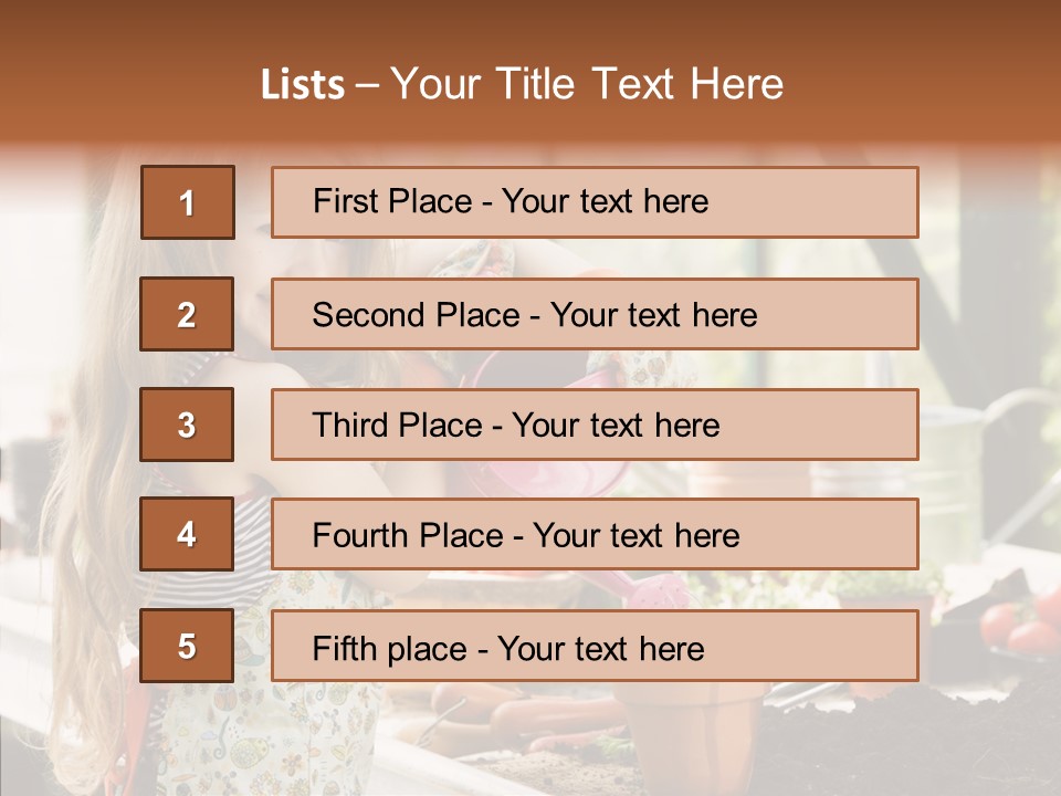 Caucasian Seedlings Looking PowerPoint Template