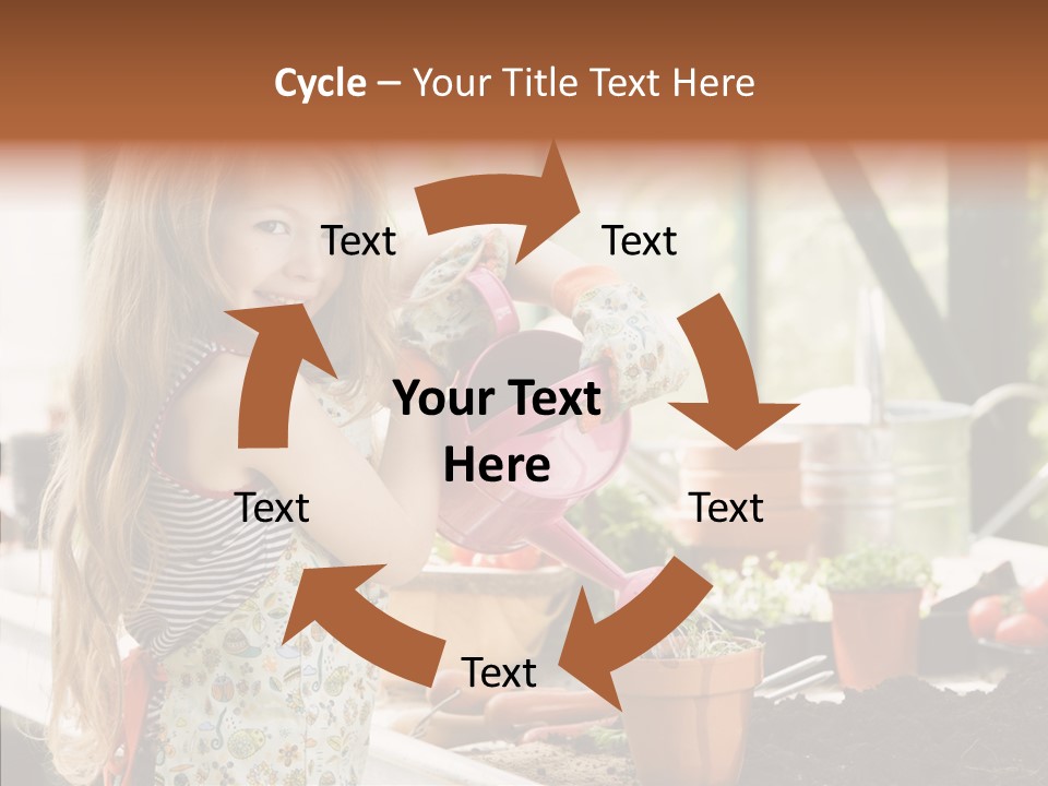 Caucasian Seedlings Looking PowerPoint Template