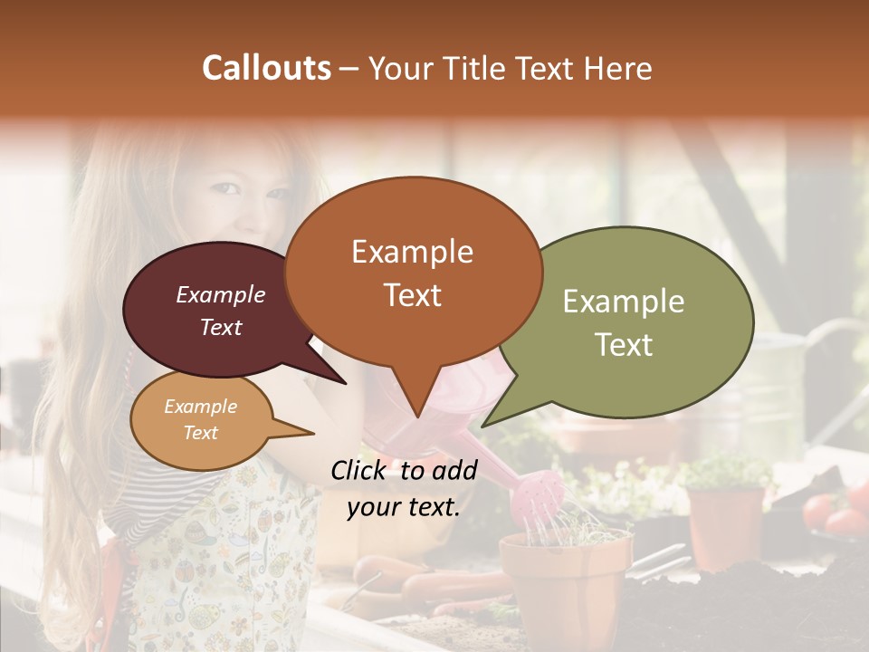 Caucasian Seedlings Looking PowerPoint Template
