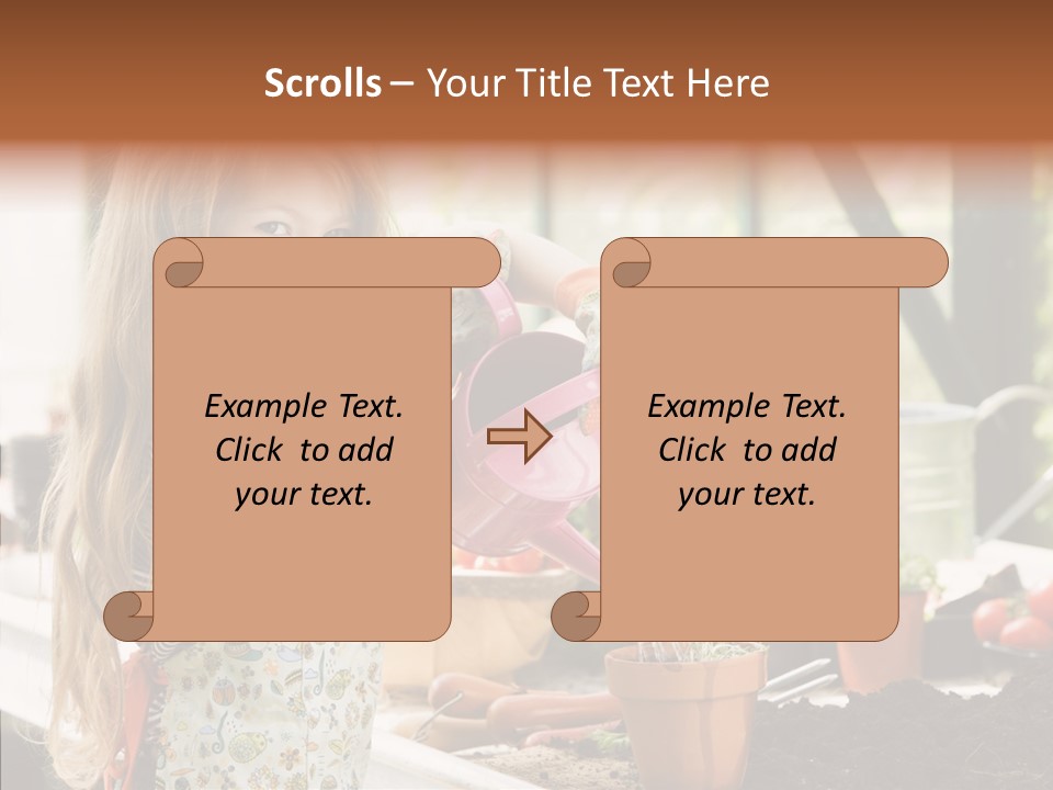 Caucasian Seedlings Looking PowerPoint Template