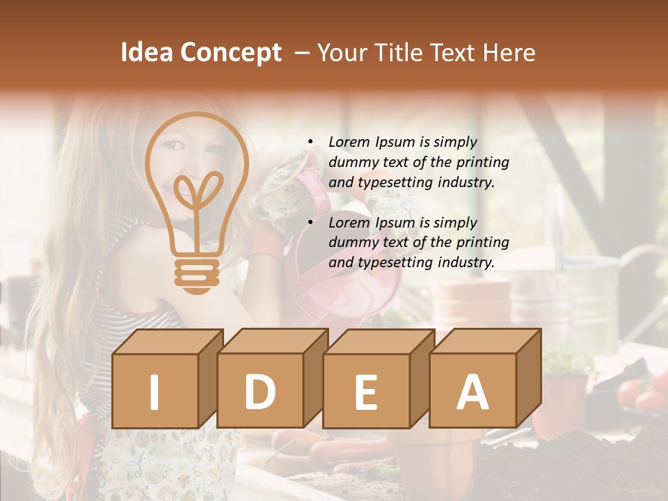 Caucasian Seedlings Looking PowerPoint Template