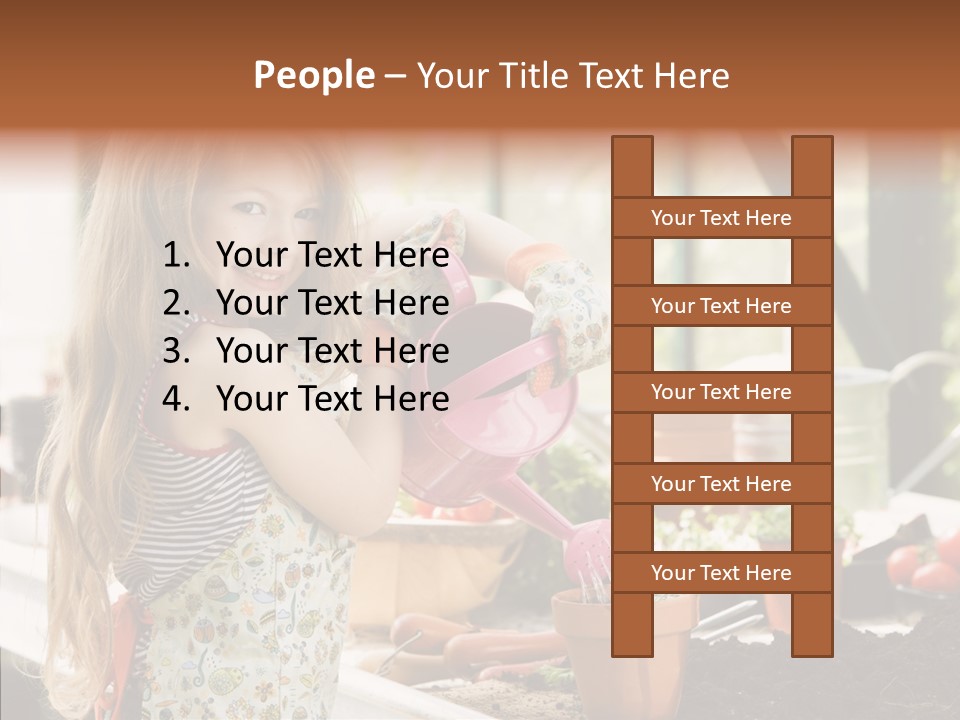 Caucasian Seedlings Looking PowerPoint Template