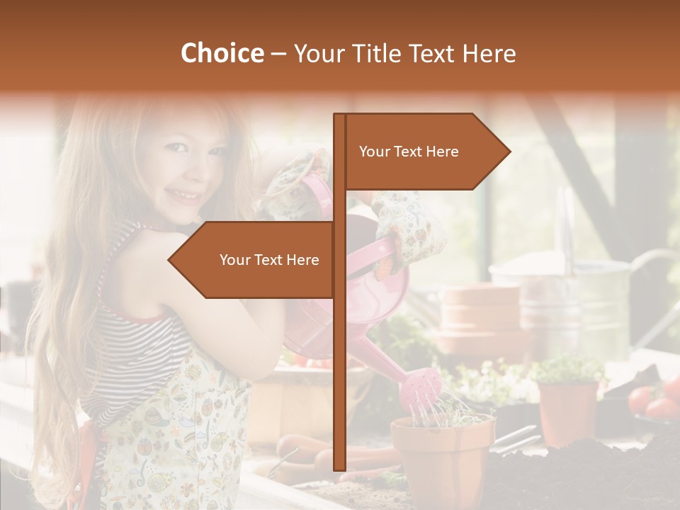 Caucasian Seedlings Looking PowerPoint Template