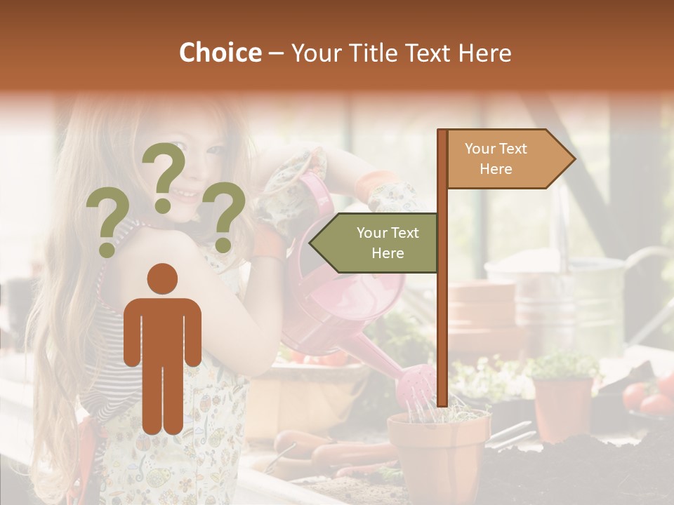 Caucasian Seedlings Looking PowerPoint Template