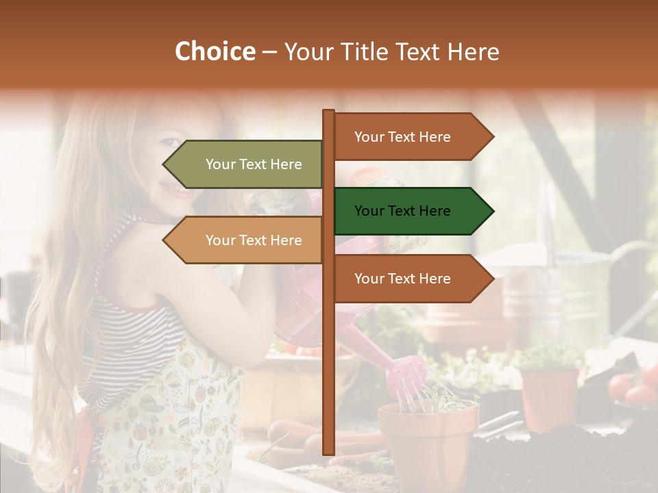 Caucasian Seedlings Looking PowerPoint Template