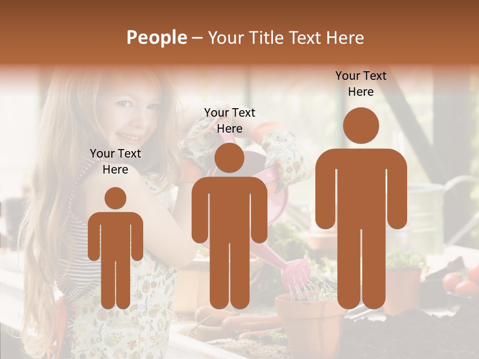 Caucasian Seedlings Looking PowerPoint Template