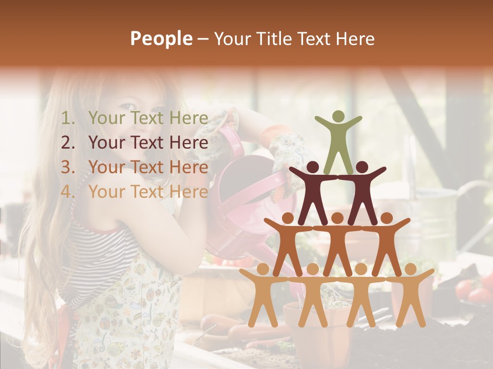 Caucasian Seedlings Looking PowerPoint Template