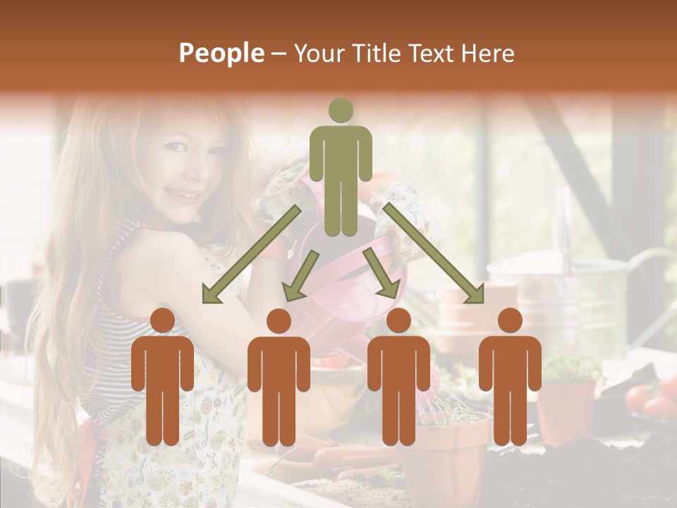 Caucasian Seedlings Looking PowerPoint Template