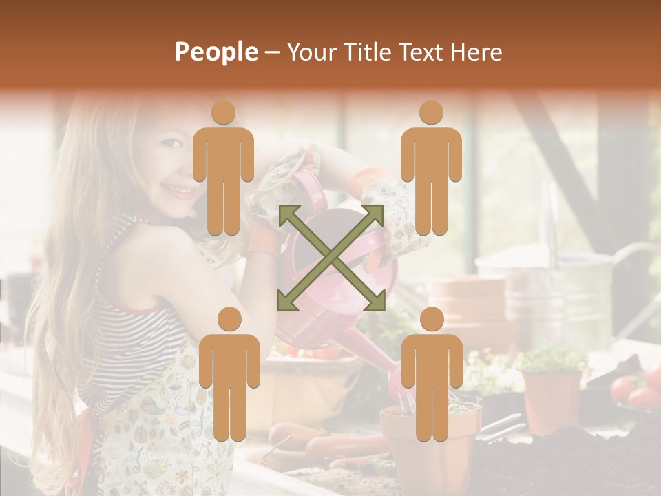 Caucasian Seedlings Looking PowerPoint Template